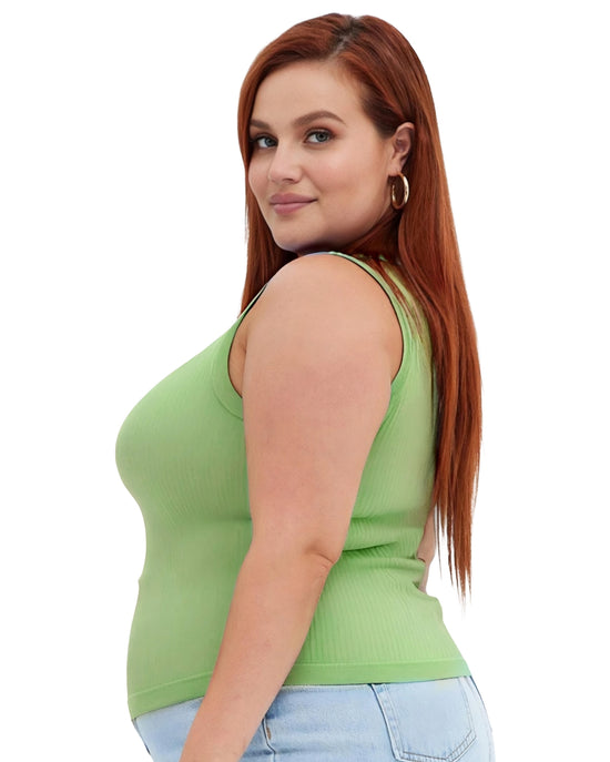Pluswear Premium Regular Ribbed Tank Top (Mint Green)
