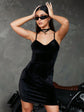 Plus Solid Velvet Bodycon Dress D1839