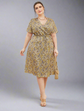 Plus Surplice Neck Floral Wrap Dress D577