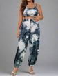 Plus Tie Dye Crop Cami Top & Sweatpants D433