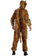 Plus zebra Print Fur Zip Front Hooded Onesie With Tail Attached