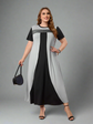 Plus Colorblock Glitter Panel Tee Dress k50
