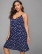 Plus Double V Neck Ditsy Floral Cami Dress D618