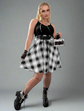 Plus Gingham Lace Up Dress D583