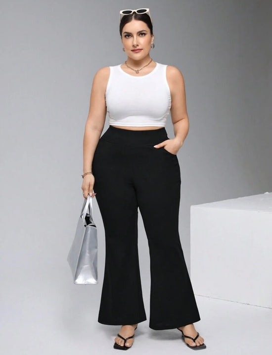 Pluswear Premium Flare Leg High Waisted Pants
