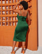 Plus Satin Slit Hem Cami Dress (Green) D1027