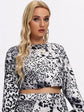 Plus Allover Print Crop Tee T933