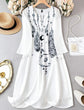 Plus Celestial Print Notch Neck Dress D1863