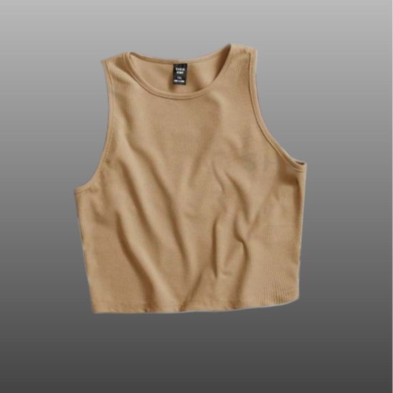 Plus Solid Ribbed Tank Top D2002