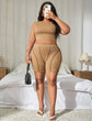 Plus Ribbed Tank Top & Top-Stitching Ribbed Biker Shorts CO1