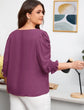 Plus Solid Flounce Sleeve Blouse T30