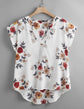 Plus Floral Print Dip Hem Blouse T37