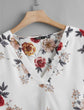 Plus Floral Print Dip Hem Blouse T37