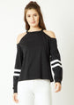 Plus Striped Cold Shoulder Tee T62