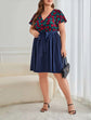 Plus Floral Print Dress Without Belt D130