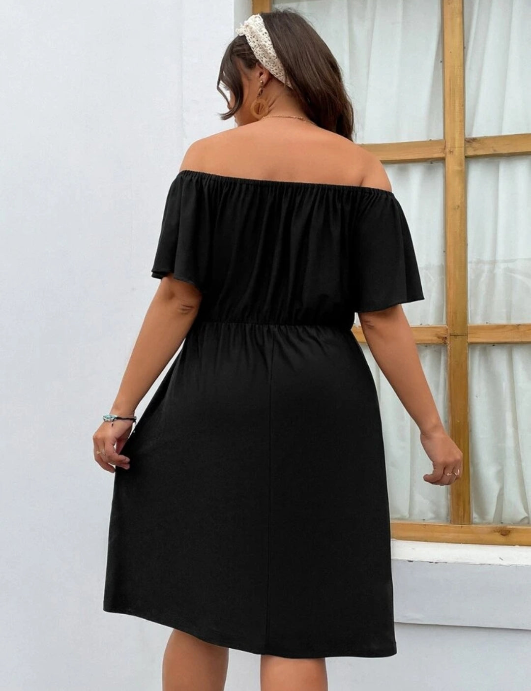 Oversized off-the-shoulder dress - Black - Ladies | H&M IN