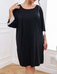 Plus Lace Cuff Round Neck Dress k73