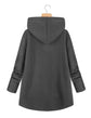 Plus Single Breasted High Low Hooded Coat(Dark Grey) T2207