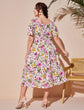 Plus All Over Floral Print Dress D283