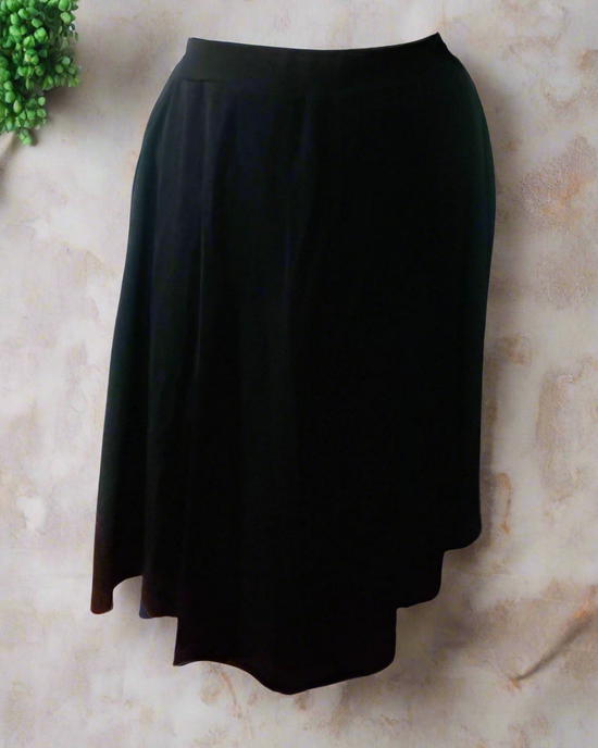 Plus Pocket Elastic Waist Solid Skirt D4001