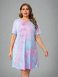 Plus Tie Dye Tee Dress D64