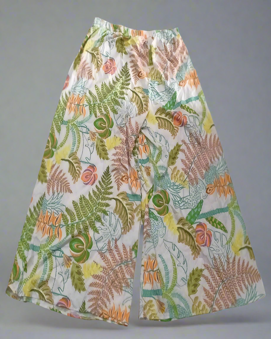 Plus Tropical Print Wide Leg Pants T2239