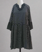 Plus Polka Dot Print A Line Flounce Sleeve Dress D3262