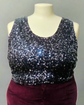 Plus Sequin Embellished Tank Top D4005