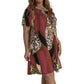 Plus Leopard and patchwork print tunic dress D1476