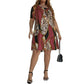 Plus Leopard and patchwork print tunic dress D1476