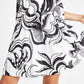 Plus Abstract Print Pleated Halter Neck Dress D3324