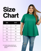 Pluswear Everyday Drop Shoulder A-Line Cotton Tshirt (Green)