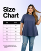 Pluswear Everyday Drop Shoulder A-Line Cotton Tshirt (Indigo Blue)