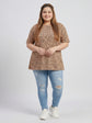 Pluswear Everyday Drop Shoulder Leopard Print A-Line Tshirt