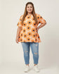 Pluswear Everyday Drop Shoulder Sunflower Yellow Print A-Line Tshirt