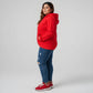 Pluswear Zipper Oversized Pocket Fleece Hoodie (Red)