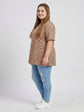 Pluswear Everyday Drop Shoulder Leopard Print A-Line Tshirt