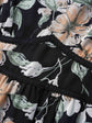 Plus Floral SweetHeart Neck Piping Detail Gathered Dress D4008