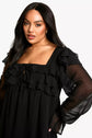 Plus Ruffle Smock Mini Chiffon Dress D4014