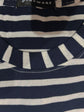 Pluswear Everyday Drop Shoulder A-Line Striped Cotton Tshirt (Navy White)