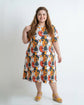Pluswear Everyday Drop Shoulder Abstract Print Pocket A-Line Tshirt Dress