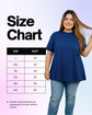 Pluswear Everyday Drop Shoulder A-Line Cotton Tshirt (Electric Blue)