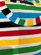 Pluswear Everyday Drop Shoulder A-Line Striped Cotton Tshirt (Rainbow)