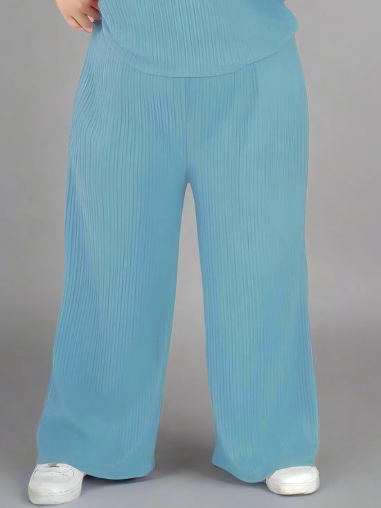 Pluswear Premium Pocket Wide Leg Pants (Baby Blue)
