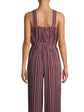 Plus Striped Knot Waist Jogger Fit Pocket Jumpsuit D3328