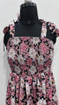 Plus Floral Print Shirred Tie Shoulder Cami Dress d87