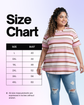 Pluswear Everyday Drop Shoulder A-Line Striped Cotton Tshirt (Pink-Brown)
