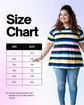 Pluswear Everyday Drop Shoulder A-Line Striped Cotton Tshirt (Multi Color)