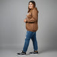 Pluswear Kaleshi Aurat Printed Oversized Pocket Fleece Hoodie (Brown)