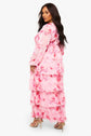 Plus Ruffle Tiered Ruffle Hem Chiffon Maxi Dress D4007